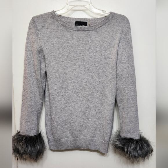 Dolce Cabo Faux Fur Cuff Pullover Sweater, Size Medium - Picture 4 of 12